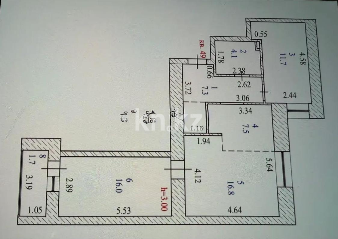Продажа 3-комнатной квартиры, 67 м² - Продажа  трехкомнатных квартир в новостройках Астаны без посредников фото 5 из 5
