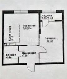 Продажа 2-комнатной квартиры, 50 м² в Алматы