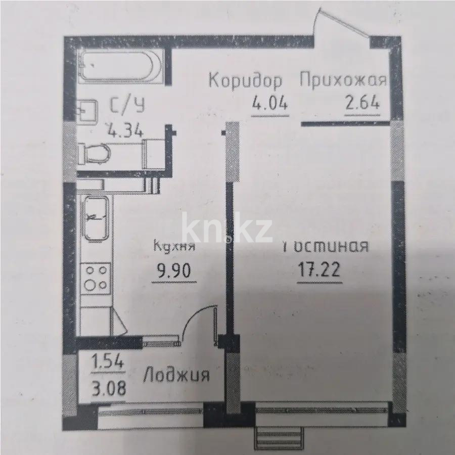 Продажа 1-комнатной квартиры, 39.68 м², пр. Улы Дала, дом  24/4 - Продажа недвижимости в Казахстане фото 1 из 1