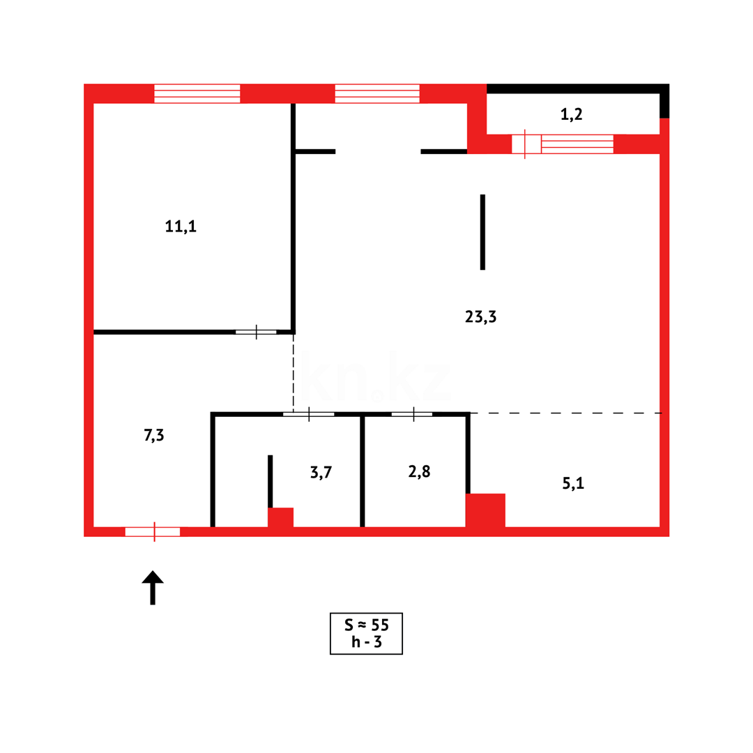 Продажа 2-комнатной квартиры, 56 м² в Караганде - фото 18