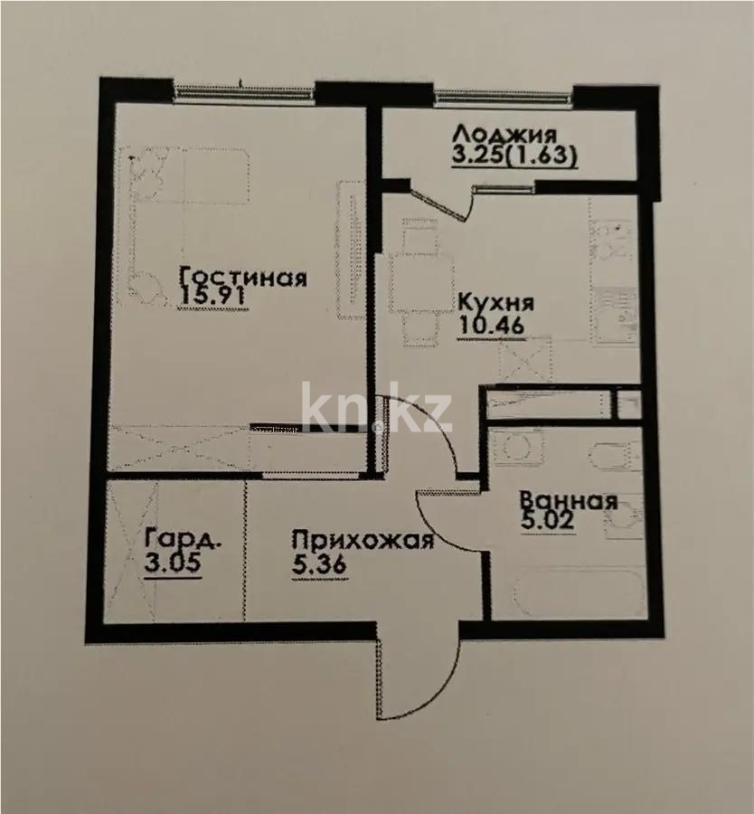 Продажа 1-комнатной квартиры, 41.43 м² - Продажа квартир в Алматы - страница 4 фото 1 из 1