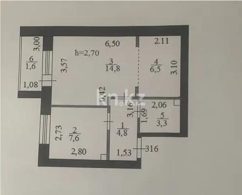 Продажа 2-комнатной квартиры, 38.6 м² в Астане - фото 5