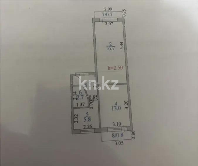 Продажа 2-комнатной квартиры, 47 м² - Продажа двухкомнатных квартир от собственников в Караганде фото 6 из 6