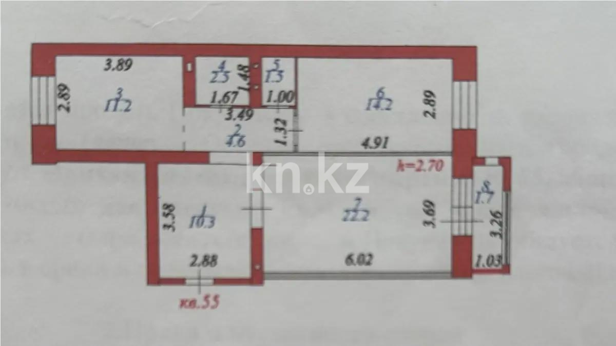 Продажа 2-комнатной квартиры, 68.2 м², ул. Бокейхана, дом  21/5 - Продажа квартир в Казахстане фото 6 из 6