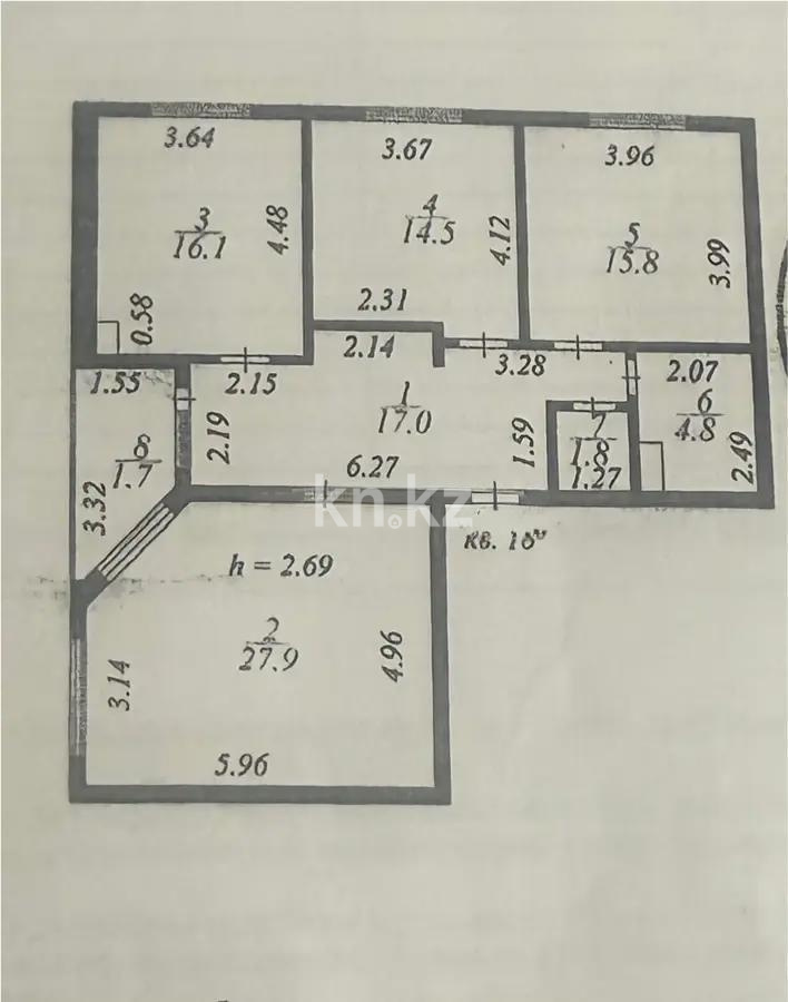 Продажа 3-комнатной квартиры, 99.6 м², ул. Сейфуллина - Продажа  трехкомнатных квартир в Астане фото 14 из 14