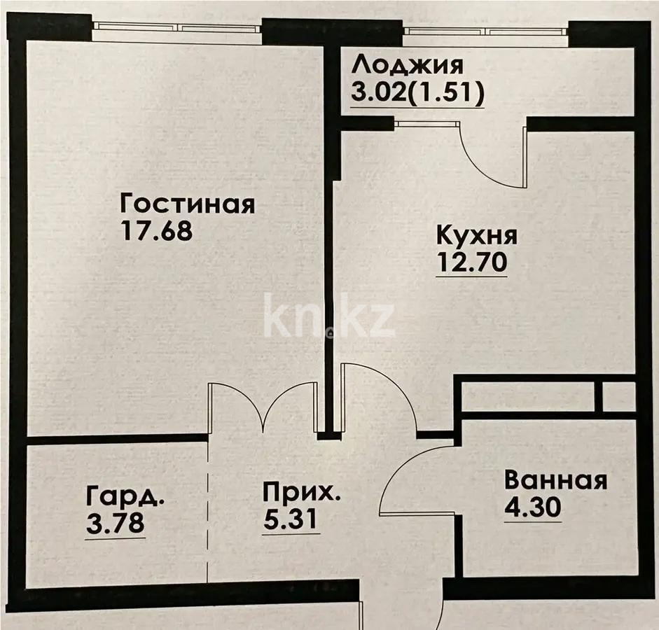 Продажа 1-комнатной квартиры, 46.79 м² - Продажа квартир в Алмалинском р-не Алматы фото 1 из 1