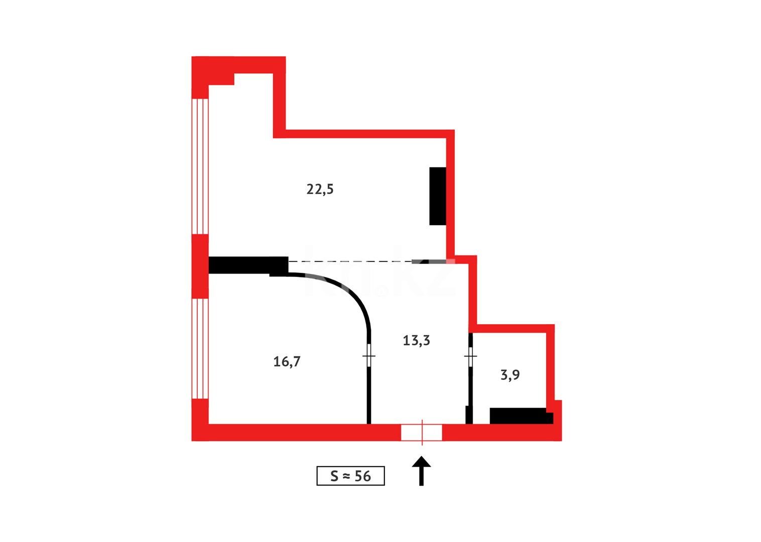 Продажа 2-комнатной квартиры, 56 м² - Продажа квартир в р-не Есиль Астаны - страница 23 фото 21 из 21
