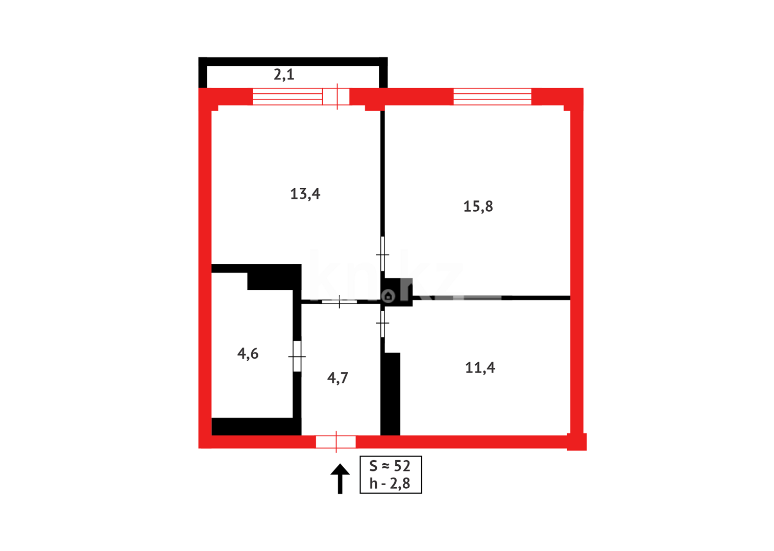 Продажа 2-комнатной квартиры, 52 м² в Астане - фото 10