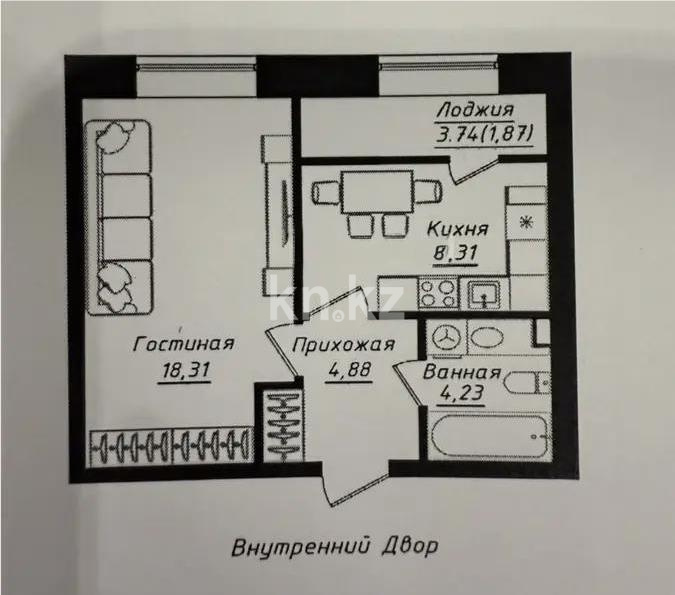 Продажа 1-комнатной квартиры, 38.8 м² - Продажа квартир в Казахстане - страница 13 фото 1 из 1