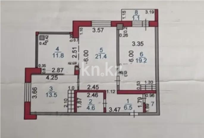 Продажа 3-комнатной квартиры, 79 м² - Продажа квартир в кирпичном доме в Караганде - страница 2 фото 4 из 4