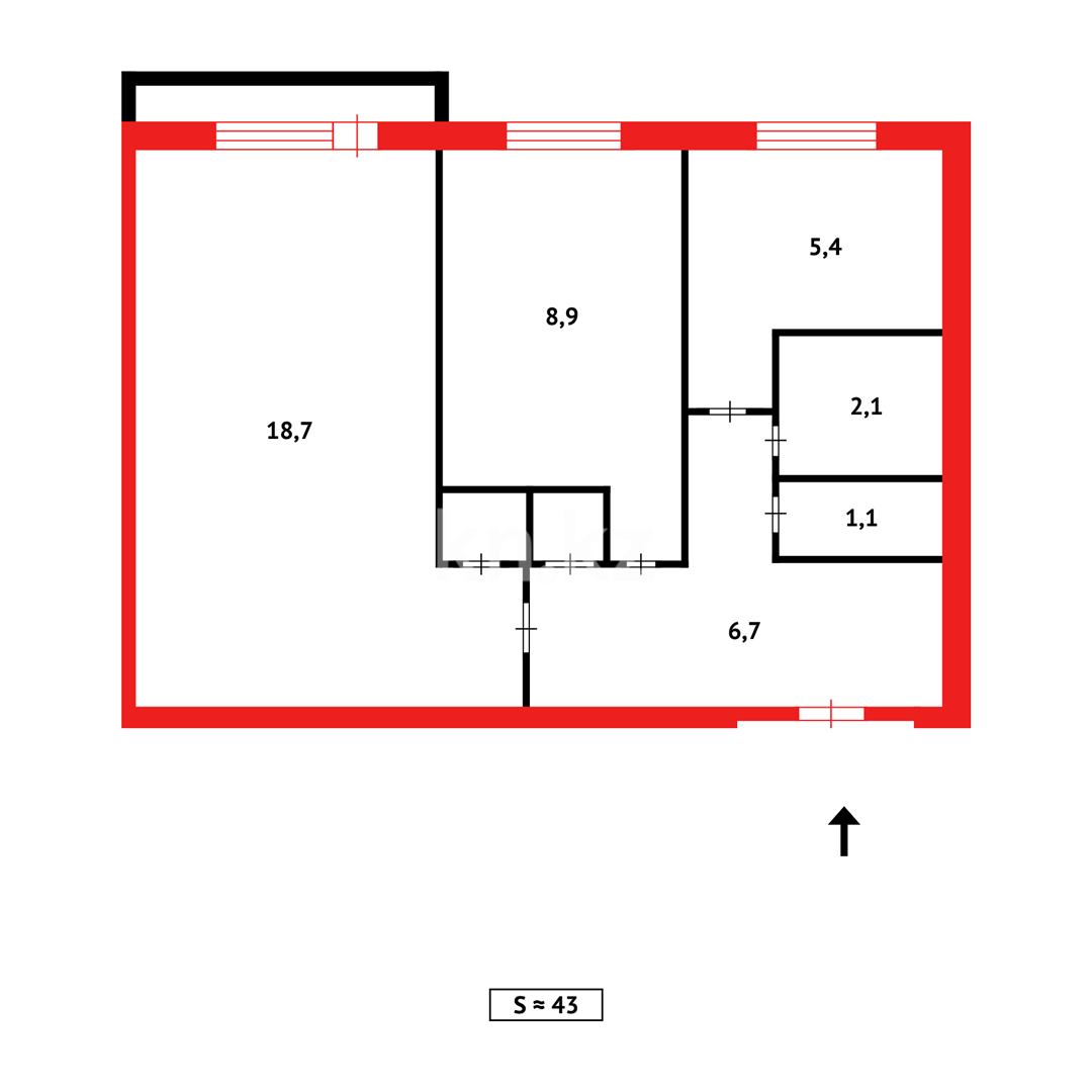 Продажа 2-комнатной квартиры, 44 м² - Недвижимость в Темиртау - страница 3 фото 9 из 9