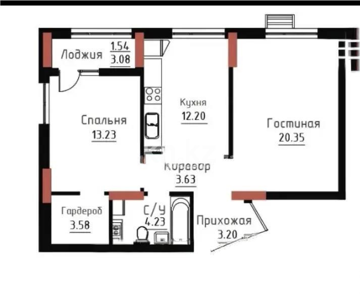 Продажа 2-комнатной квартиры, 62 м² в Астане