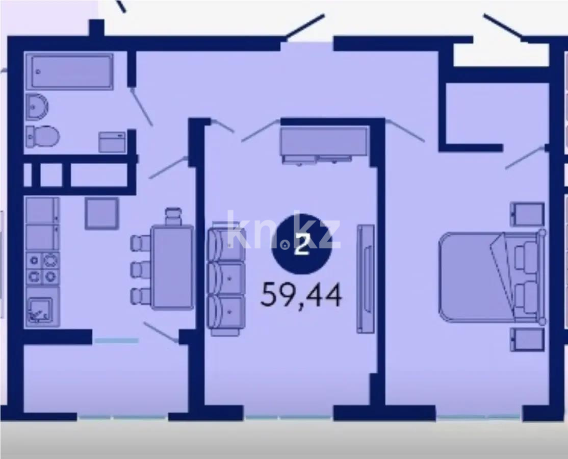 Продажа 2-комнатной квартиры, 60 м² в Астане