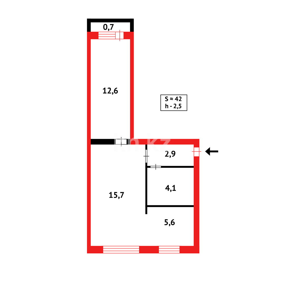 Продажа 2-комнатной квартиры, 41 м², пр. Н. Абдирова в Караганде - фото 10