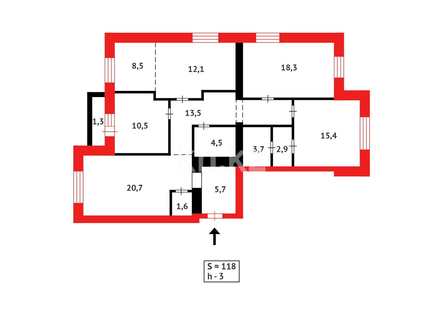 Продажа 4-комнатной квартиры, 118 м² в Караганде - фото 24