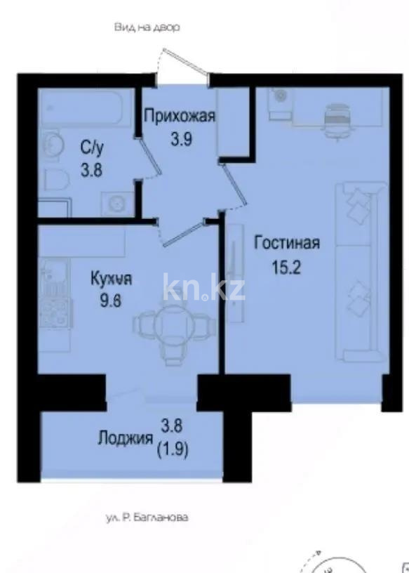 Продажа 1-комнатной квартиры, 34.1 м² - Продажа однокомнатных квартир в Астане - страница 3 фото 1 из 1