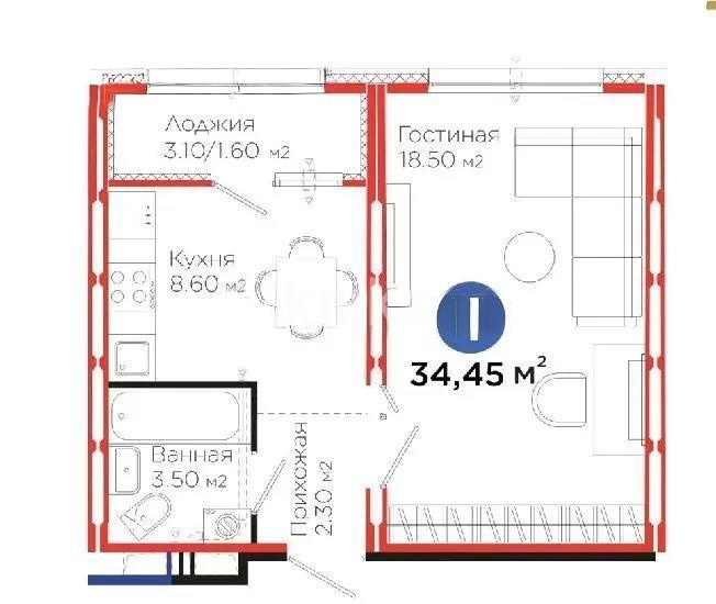 Продажа 1-комнатной квартиры, 34.2 м² - Продажа квартир в Астане - страница 5 фото 4 из 4