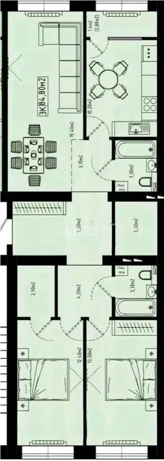 Продажа 3-комнатной квартиры, 85 м² - Аренда квартир помесячно в Петропавловске фото 4 из 4