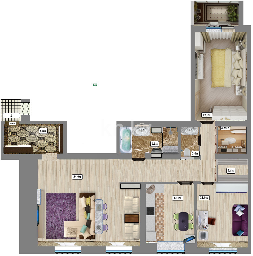 Продажа 4-комнатной квартиры, 109 м² - Продажа квартир от собственников в Караганде фото 4 из 5