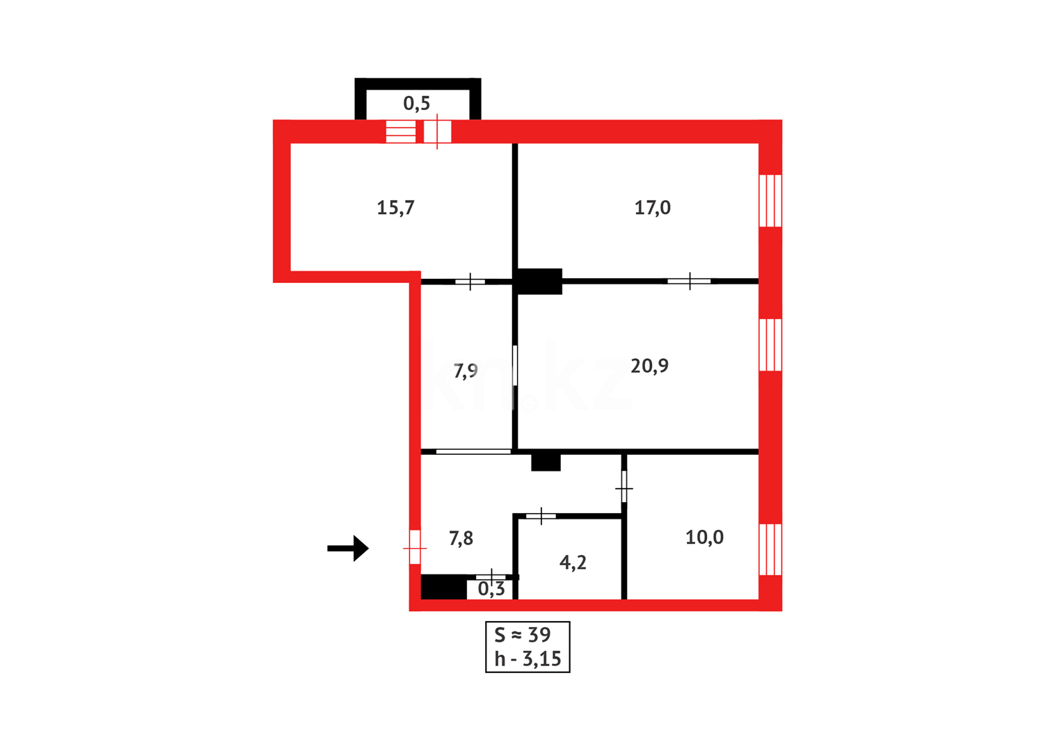 Продажа 3-комнатной квартиры, 84 м² - Продажа жилой и коммерческой недвижимости в Казахстане фото 15 из 15