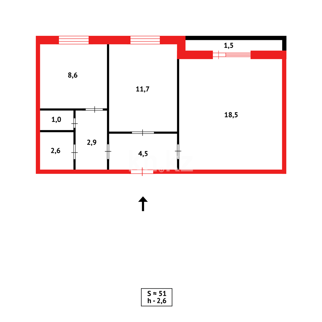 Продажа 2-комнатной квартиры, 53 м² - Продажа квартир в Караганде - страница 57 фото 14 из 14