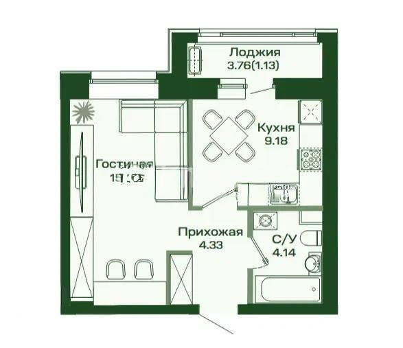 Продажа 1-комнатной квартиры, 34.2 м², ул. Калдаякова, дом  59 стр в Астане