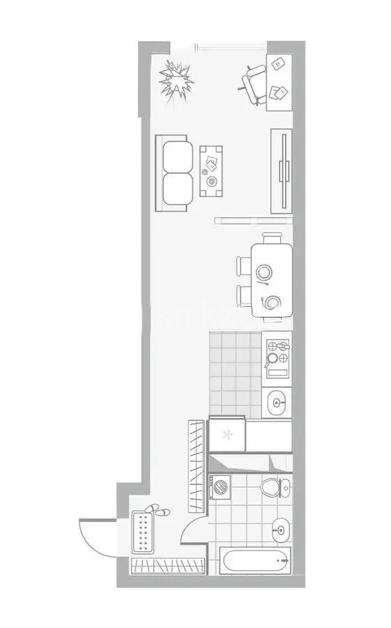 Продажа 1-комнатной квартиры, 39 м² - Продажа квартир в новостройках Алматы фото 1 из 1