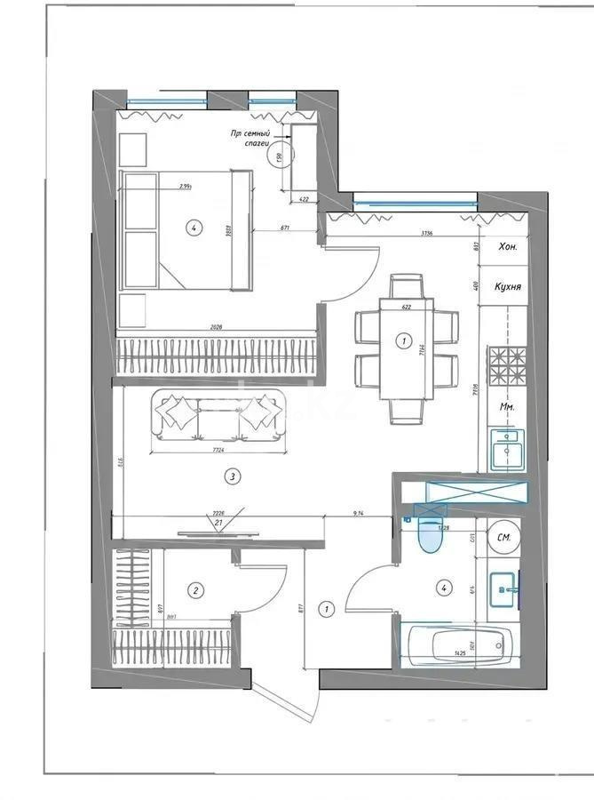 Продажа 2-комнатной квартиры, 46 м² в Алматы - фото 2