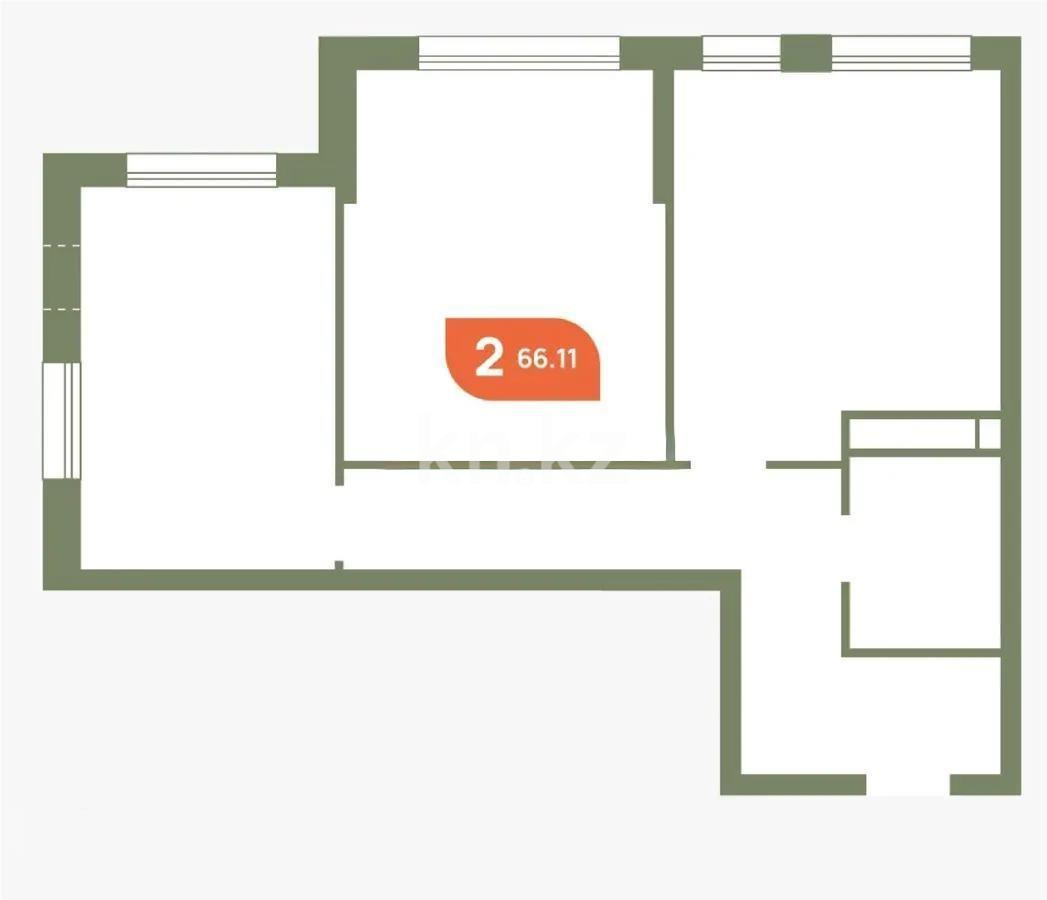 Продажа 2-комнатной квартиры, 66.11 м², пр. Рыскулова, дом  1 стр - Продажа  двухкомнатных квартир в новостройках Алматы без посредников фото 1 из 1