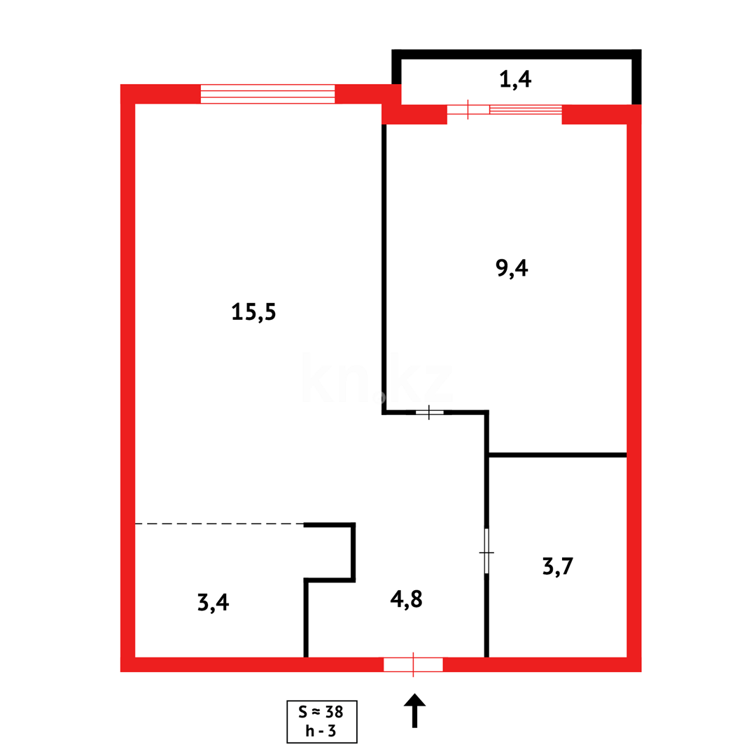 Продажа 1-комнатной квартиры, 41 м², 067 учетный квартал - Продажа  однокомнатных квартир в Караганде фото 10 из 10