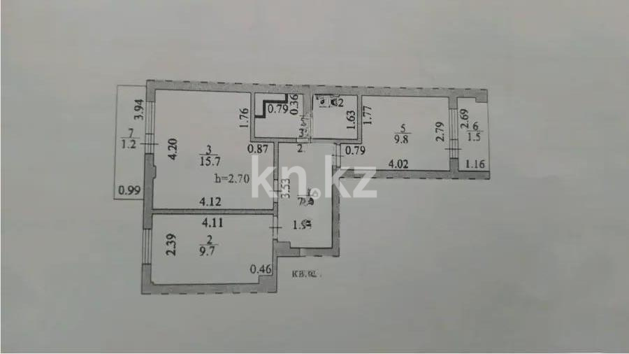 Продажа 2-комнатной квартиры, 50.5 м² в Астане