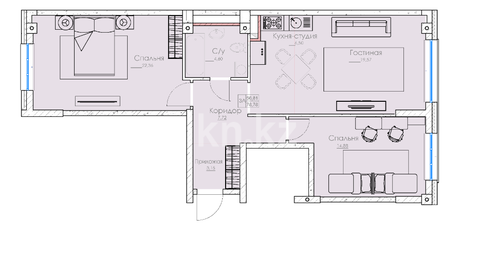 Продажа 3-комнатной квартиры, 79.17 м², Алатау в Алматы - фото 2