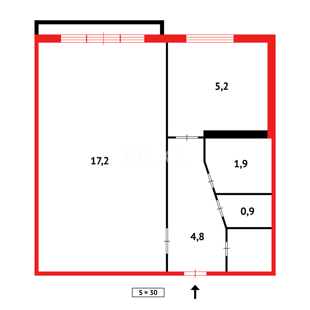 Продажа 1-комнатной квартиры, 30 м² - Продажа квартир в Темиртау фото 10 из 10