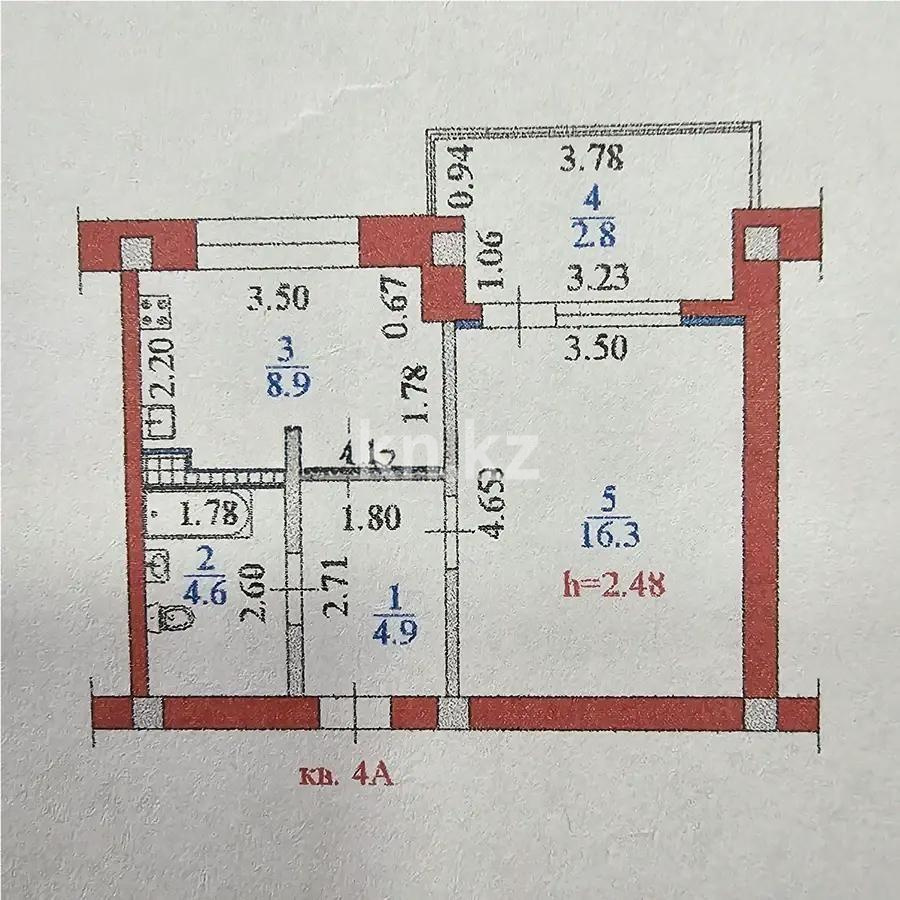 Продажа 1-комнатной квартиры, 37.5 м² - Продажа однокомнатных квартир в блочном доме в Алматы фото 4 из 4