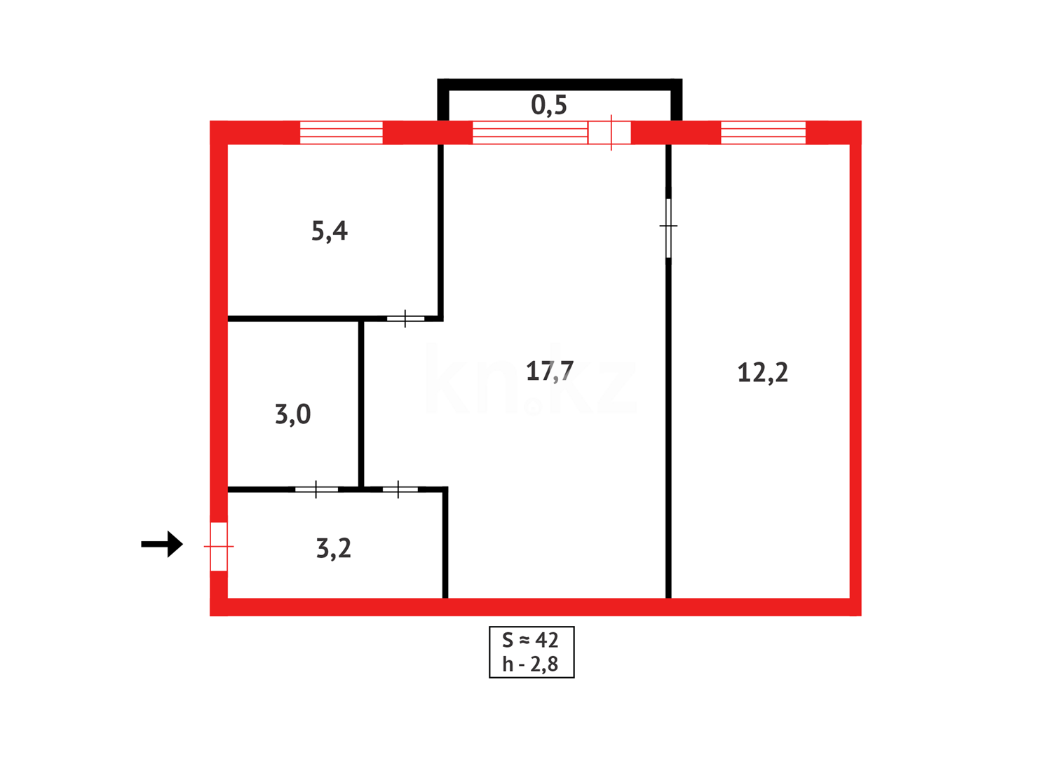 Продажа 2-комнатной квартиры, 44 м² в Караганде - фото 12
