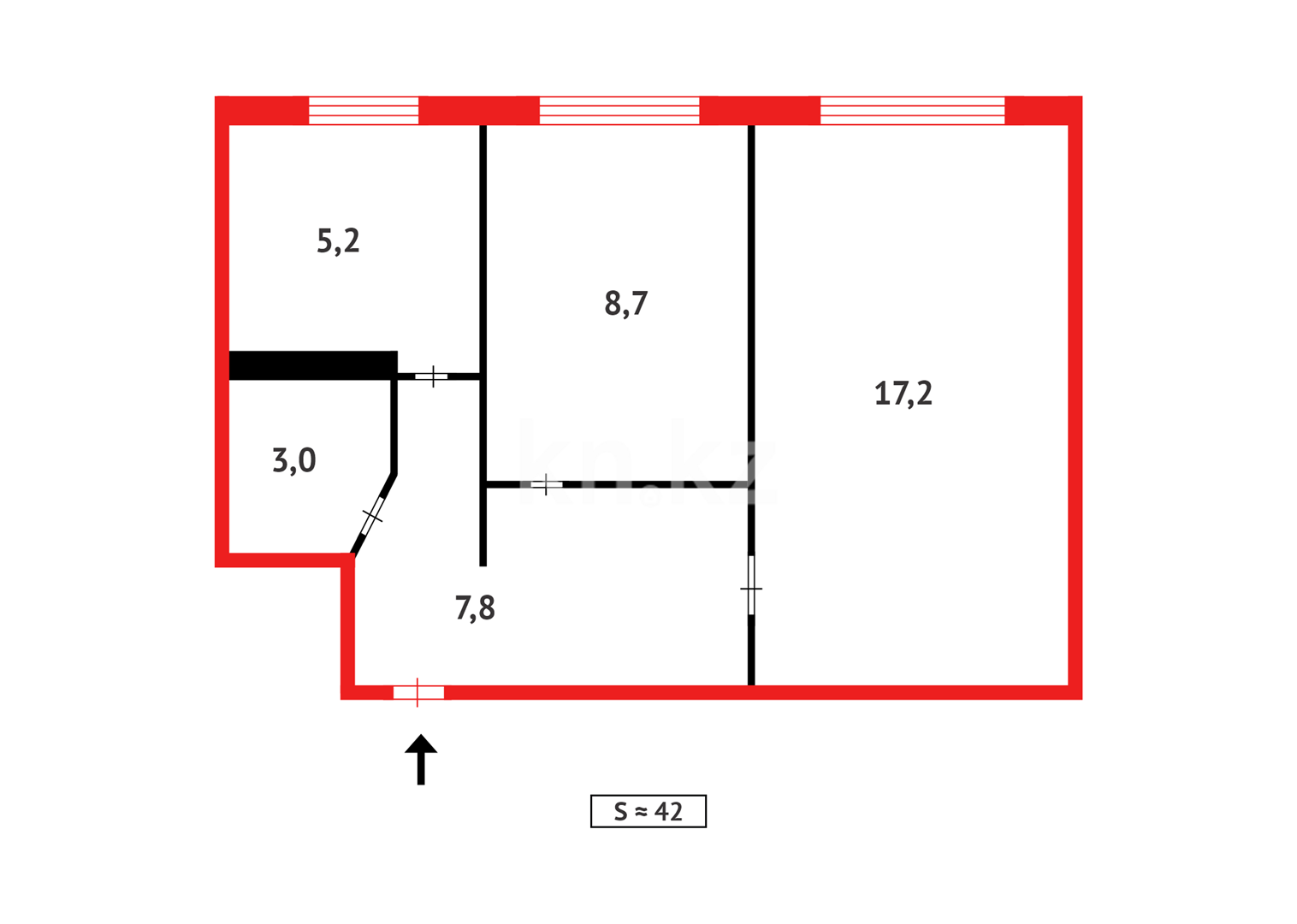 Продажа 2-комнатной квартиры, 43 м² - Продажа квартир в панельном доме в Темиртау фото 7 из 7