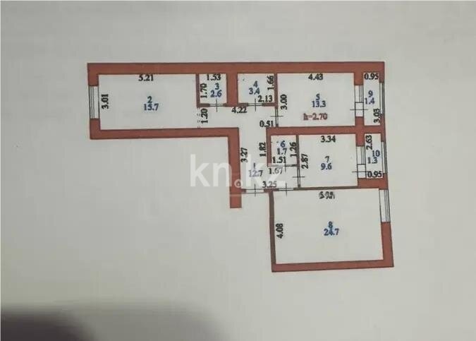 Продажа 3-комнатной квартиры, 86.4 м² в Астане