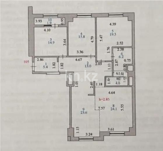 Продажа 4-комнатной квартиры, 131 м² - Продажа четырехкомнатных квартир от собственников в Астане - страница 2 фото 5 из 5
