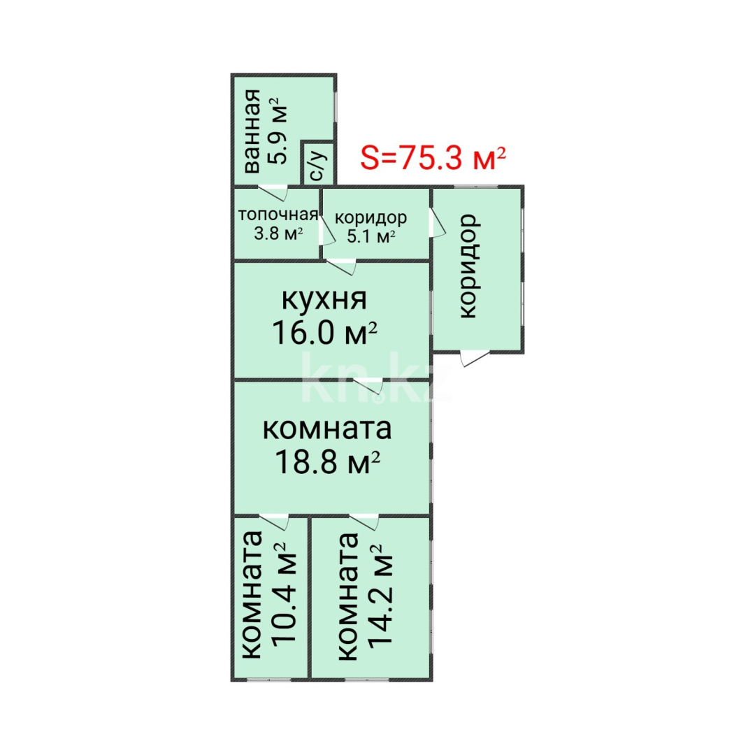 Продажа 4-комнатного дома, 76 м² - Продажа недвижимости в Костанае фото 6 из 24