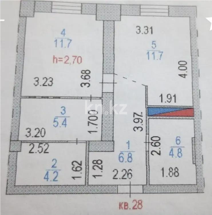 Продажа 2-комнатной квартиры, 44.6 м² - Недвижимость в Астане фото 1 из 1
