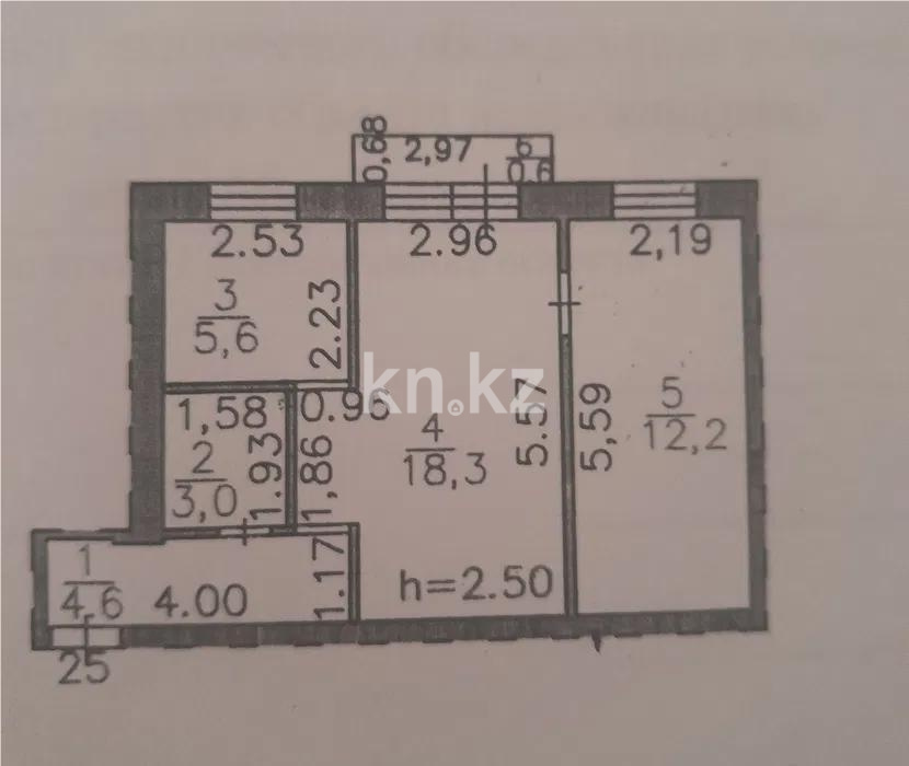 Продажа 2-комнатной квартиры, 44 м², ул. Гайдара, дом  10 - Продажа квартир в Караганде с фото фото 1 из 1