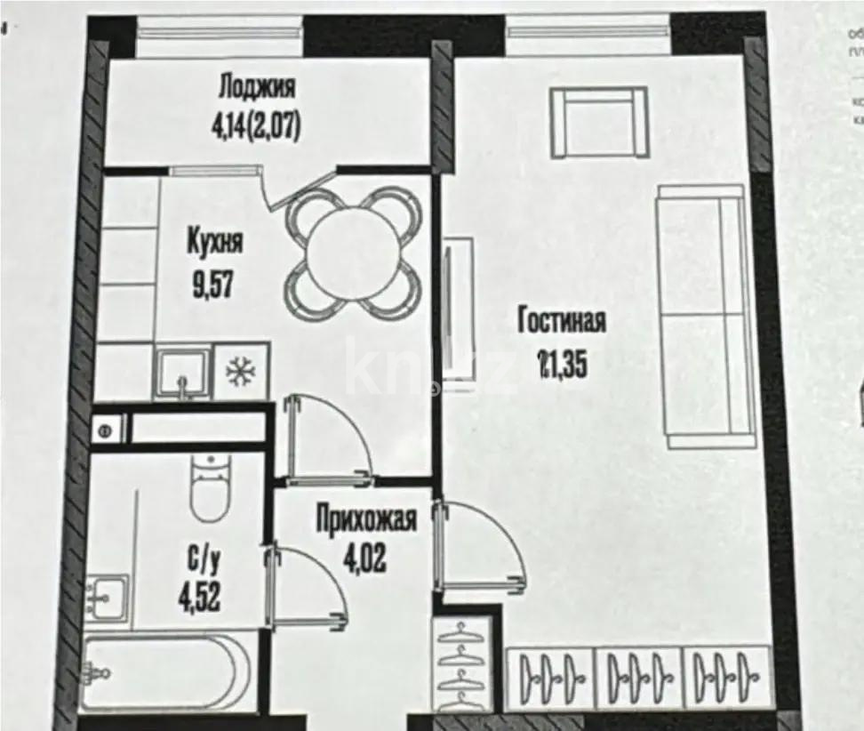 Продажа 1-комнатной квартиры, 42 м² в Астане