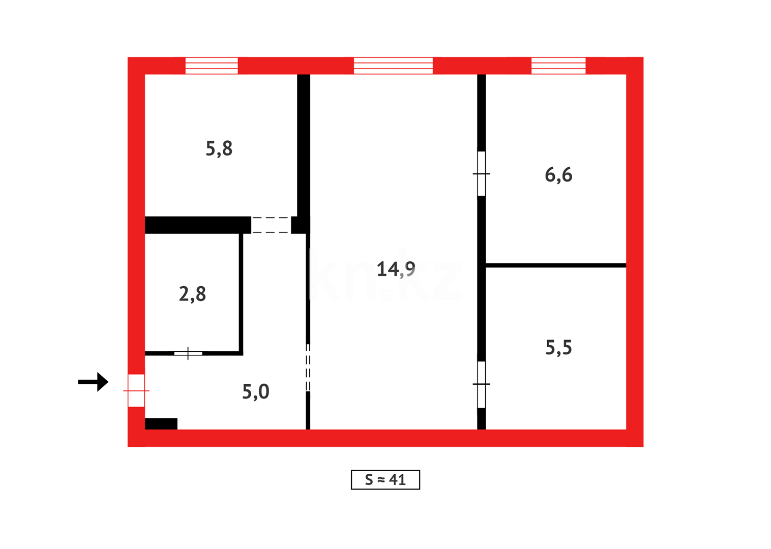 Продажа 3-комнатной квартиры, 40.6 м² - Аренда квартир посуточно в Акмолинской области фото 15 из 15