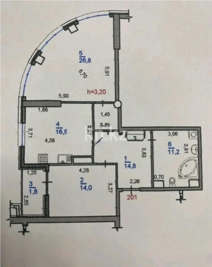 Продажа 2-комнатной квартиры, 85.1 м² в Алматы - фото 6