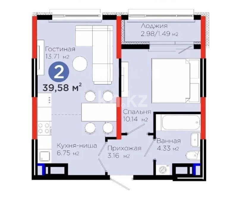 Продажа 2-комнатной квартиры, 39 м² - Продажа квартир в р-не Нура Астаны - страница 57 фото 1 из 1