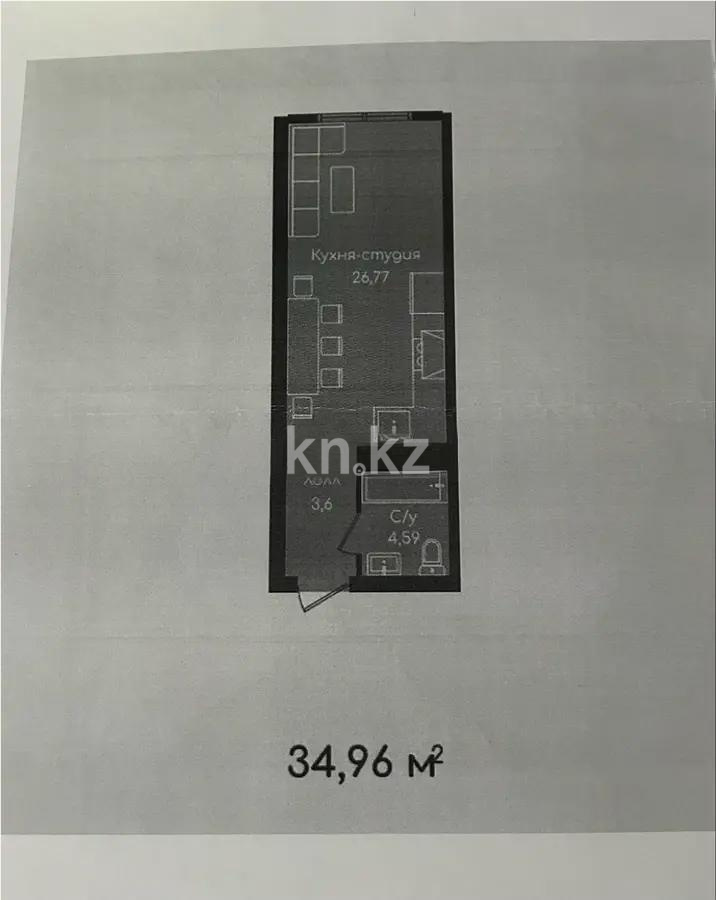 Продажа 1-комнатной квартиры, 35 м², ул. Момышулы, дом  100 стр - Продажа квартир в Казахстане фото 1 из 1
