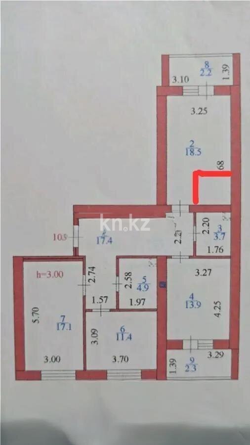 Продажа 3-комнатной квартиры, 91.4 м² в Астане