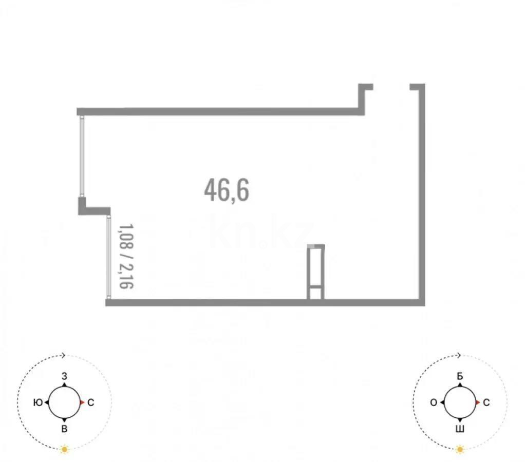 Продажа 1-комнатной квартиры, 46.6 м², пр. Алатау, дом  12а/1 - Продажа квартир в новостройках Алматы без посредников фото 1 из 1