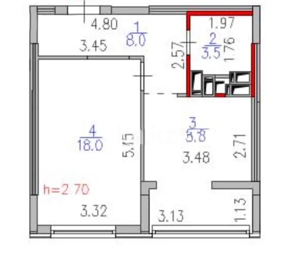 Продажа 1-комнатной квартиры, 43.1 м², пр. Туран, дом  55/4 - Продажа  однокомнатных квартир в новостройках Астаны без посредников фото 2 из 2