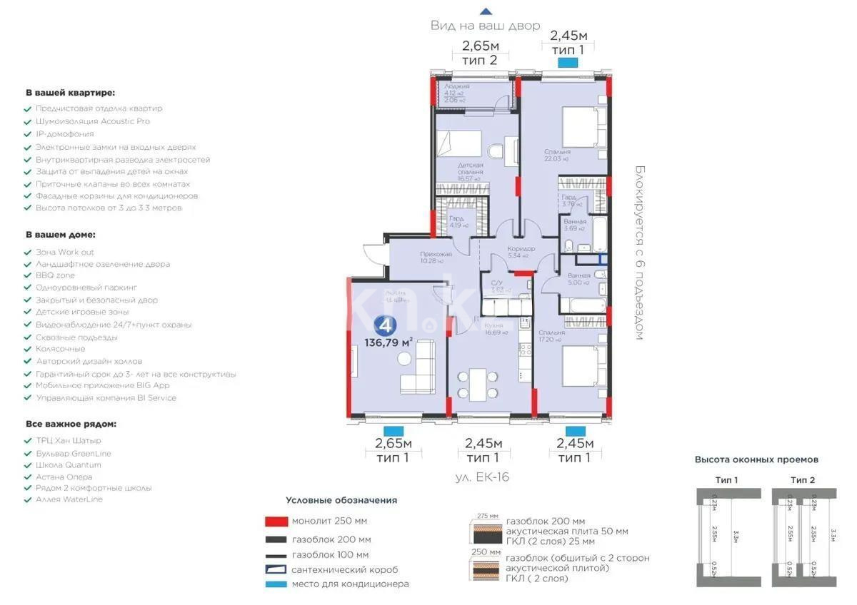 Продажа 4-комнатной квартиры, 137 м², ул. Е-899, дом  3 - Продажа  четырехкомнатных квартир в Астане фото 1 из 1